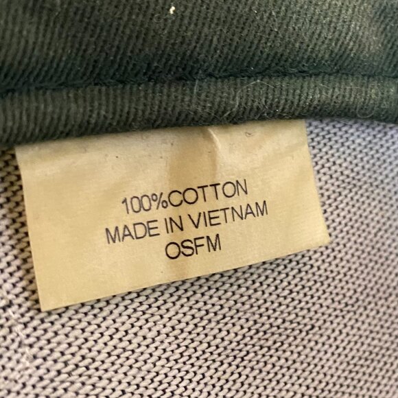 Simms Fishing Snapback Hat Cap Green Cotton with Leather Patch Distressed Faded - Picture 14 of 14